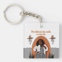 Zwarte vrouw, ze geloofde dat ze het kon, dus deed sleutelhanger