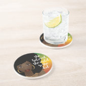 Zwarte vrouw, ze geloofde dat ze het kon, dus deed zandsteen onderzetter (Zijkant)