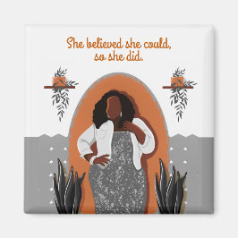 Zwarte vrouw, ze geloofde dat ze kon, dus deed ze magneet