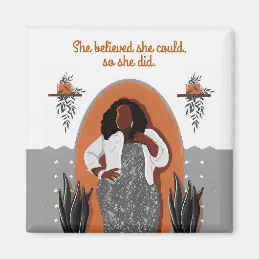 Zwarte vrouw, ze geloofde dat ze kon, dus deed ze  magneet (Voorkant)