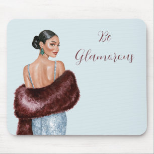 Zwarte vrouw zijn glamoureus muismat