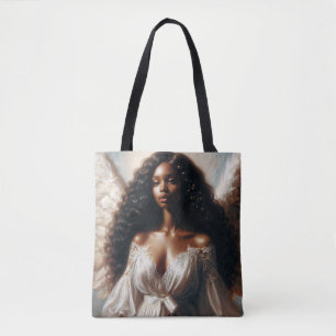 Zwarte Vrouwelijke Engelen Angelcore Tote Bag