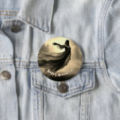 Zwarte vrouwelijke geest in hels landschap - Hallo Ronde Button 7,6 Cm (In situ)