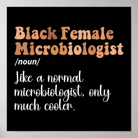 Zwarte Vrouwelijke Microbioloog Definitie Grappig Poster (Voorkant)