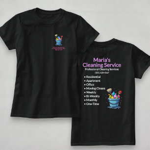 Zwarte vrouwelijke professionele huishoudelijke sc t-shirt