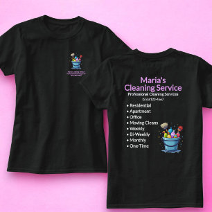 Zwarte vrouwelijke professionele huishoudelijke sc t-shirt