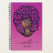 Zwarte vrouwen aanmoedigen, magenta planner (Voorkant)
