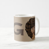 Zwarte vrouwen aanmoedigen, Taupe Brown Koffiemok (Voorkant rechts)