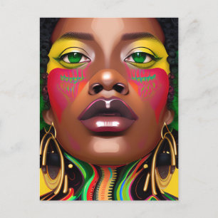 Zwarte vrouwen Afro-Amerikaanse melanine vrouwen s Briefkaart