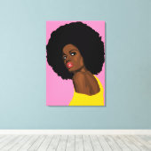 ZWARTE VROUWEN AFRO ART AFDRUKSTKANVAS CANVAS AFDRUK (Insitu (Houten vloer))