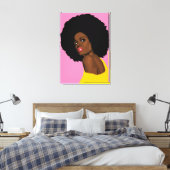 ZWARTE VROUWEN AFRO ART AFDRUKSTKANVAS CANVAS AFDRUK (Insitu (Slaapkamer))