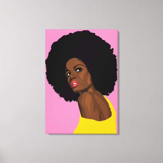 ZWARTE VROUWEN AFRO ART AFDRUKSTKANVAS CANVAS AFDRUK (Voorkant)