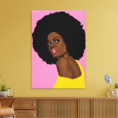 ZWARTE VROUWEN AFRO ART AFDRUKSTKANVAS CANVAS AFDRUK (Insitu (Woonkamer))