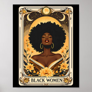 Zwarte Vrouwen Afro Haar Zwart Geschiedenis Maand  Poster