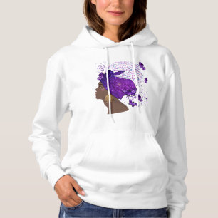 Zwarte vrouwen Afro Queen Melanin Girl Hoodie