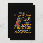 Zwarte Vrouwen Augustus Verjaardag Geschenken Ik B Kaart (Voorkant / Achterkant)