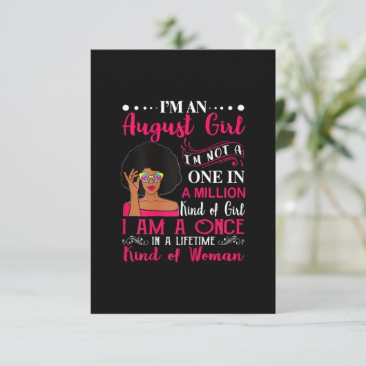 Zwarte Vrouwen Augustus Verjaardagscadeaus Ik Ben  Kaart (Staand voorkant)