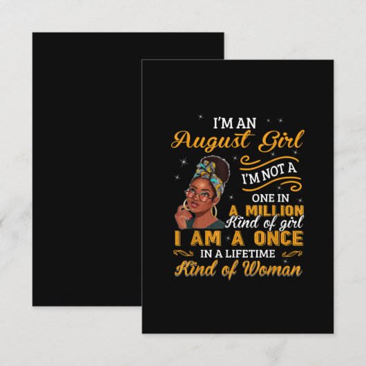 Zwarte Vrouwen Augustus Verjaardagscadeaus Ik Ben  Kaart (Voorkant / Achterkant)