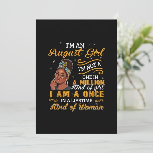 Zwarte Vrouwen Augustus Verjaardagscadeaus Ik Ben  Kaart (Staand voorkant)