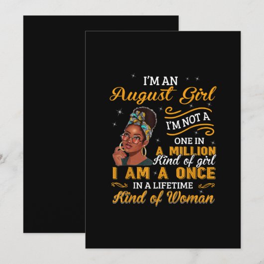 Zwarte Vrouwen Augustus Verjaardagscadeaus Ik Ben  Kaart (Voorkant / Achterkant)