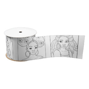 Zwarte vrouwen Beauty Satin Ribbon Satijnen Lint