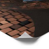 Zwarte Vrouwen Blauw Koper Mozaïek Gezicht Muur Ar Poster (Hoek)