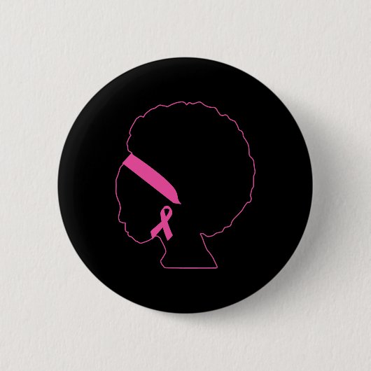 Zwarte vrouwen Borstkanker Awareness African Ameri Ronde Button 5,7 Cm (Voorkant)