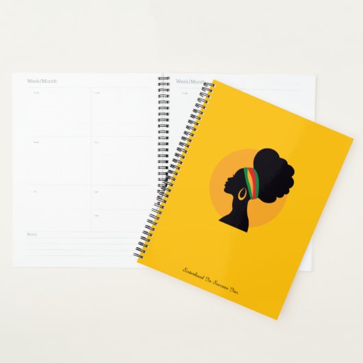 Zwarte Vrouwen die Reflecteren Planner (Display)