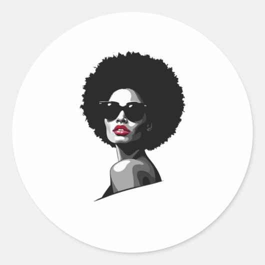 Zwarte vrouwen geconfronteerd Afro-Amerikaanse Jun Ronde Sticker (Voorkant)