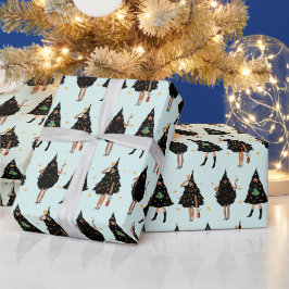 Zwarte vrouwen gekleed in de Zwarte kerstboomfeest Cadeaupapier