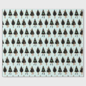 Zwarte vrouwen gekleed in de Zwarte kerstboomfeest Cadeaupapier (Vlak)