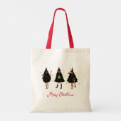 Zwarte vrouwen gekleed in de Zwarte kerstboomfeest Tote Bag (Achterkant)