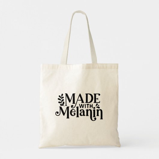 Zwarte vrouwen gemaakt met melanine naam tote bag (Achterkant)