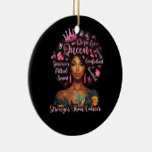 Zwarte vrouwen Groter dan borstkankerroze Keramisch Ornament (Rechts)