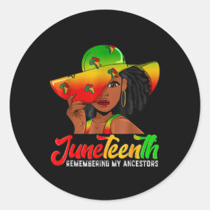 Zwarte vrouwen Juneteenth 1865 Herinneren aan mijn Ronde Sticker