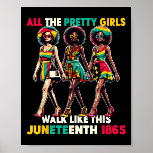 Zwarte vrouwen Juneteenth 1865 vieren vrijheid Cel Poster