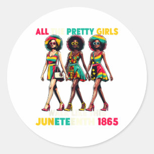 Zwarte vrouwen Juneteenth 1865 vieren vrijheid Cel Ronde Sticker