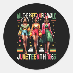 Zwarte vrouwen Juneteenth 1865 vieren vrijheid Cel Ronde Sticker