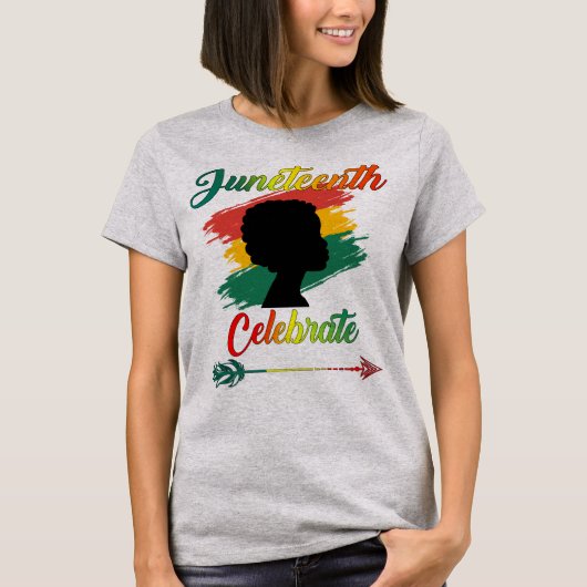 Zwarte vrouwen Juneteenth Celebrate Indepedence Da T-shirt (Voorkant)