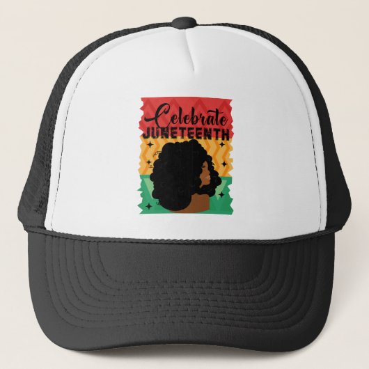 Zwarte vrouwen Juneteenth Celebrate Indepedence Da Trucker Pet (Voorkant)