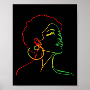 Zwarte vrouwen Juneteenth Face Abstracte kunst Mel Poster