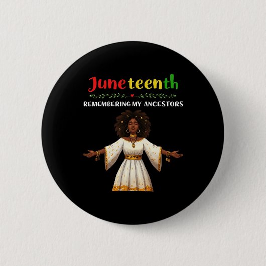 Zwarte Vrouwen Juneteenth Herinneren Mijn Vooroude Ronde Button 5,7 Cm (Voorkant)
