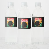 Zwarte Vrouwen Juneteenth Vier Onafhankelijkheidsd Waterfles Etiket (Flessen)