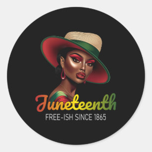 Zwarte Vrouwen Juneteenth Vieren Zwarte Vrijheid D Ronde Sticker