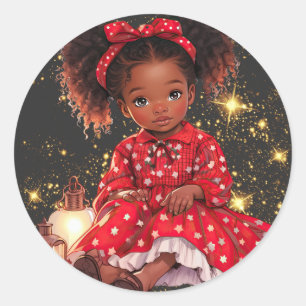 Zwarte vrouwen Kerst melanine sista Xmas Sistas Ronde Sticker