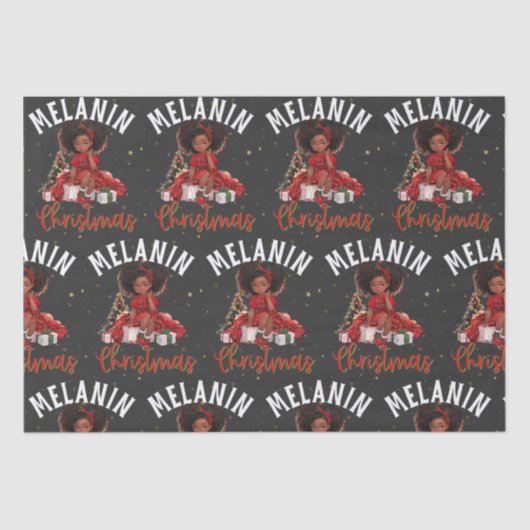 Zwarte vrouwen Kerst melanine sista Xmas Sistas Tissuepapier (Voorkant)