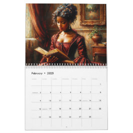 Zwarte Vrouwen Lezen Boeken Kunst Kalender