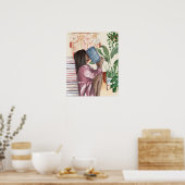 Zwarte vrouwen lezen graag muurkunst poster (Keuken)