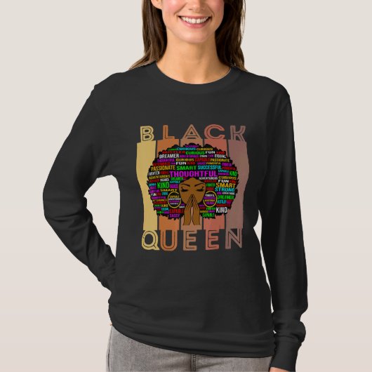 Zwarte vrouwen Melanin Teacher Queen Afro Black Gi T-shirt (Voorkant)