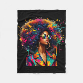 Zwarte Vrouwen Melanine Koningin Sterke Afro Afrik Fleece Deken